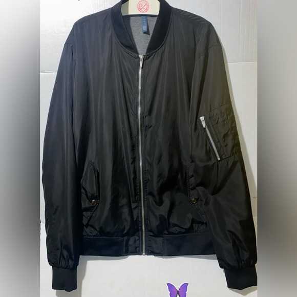 ZARA MAN BLACK BOMBER JACKET - Picture 1 of 6